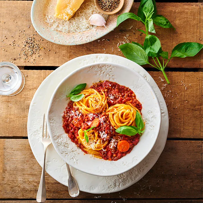 Image représentant Spaghetti bolognaise revisitées aux Lentilles cuisinées
