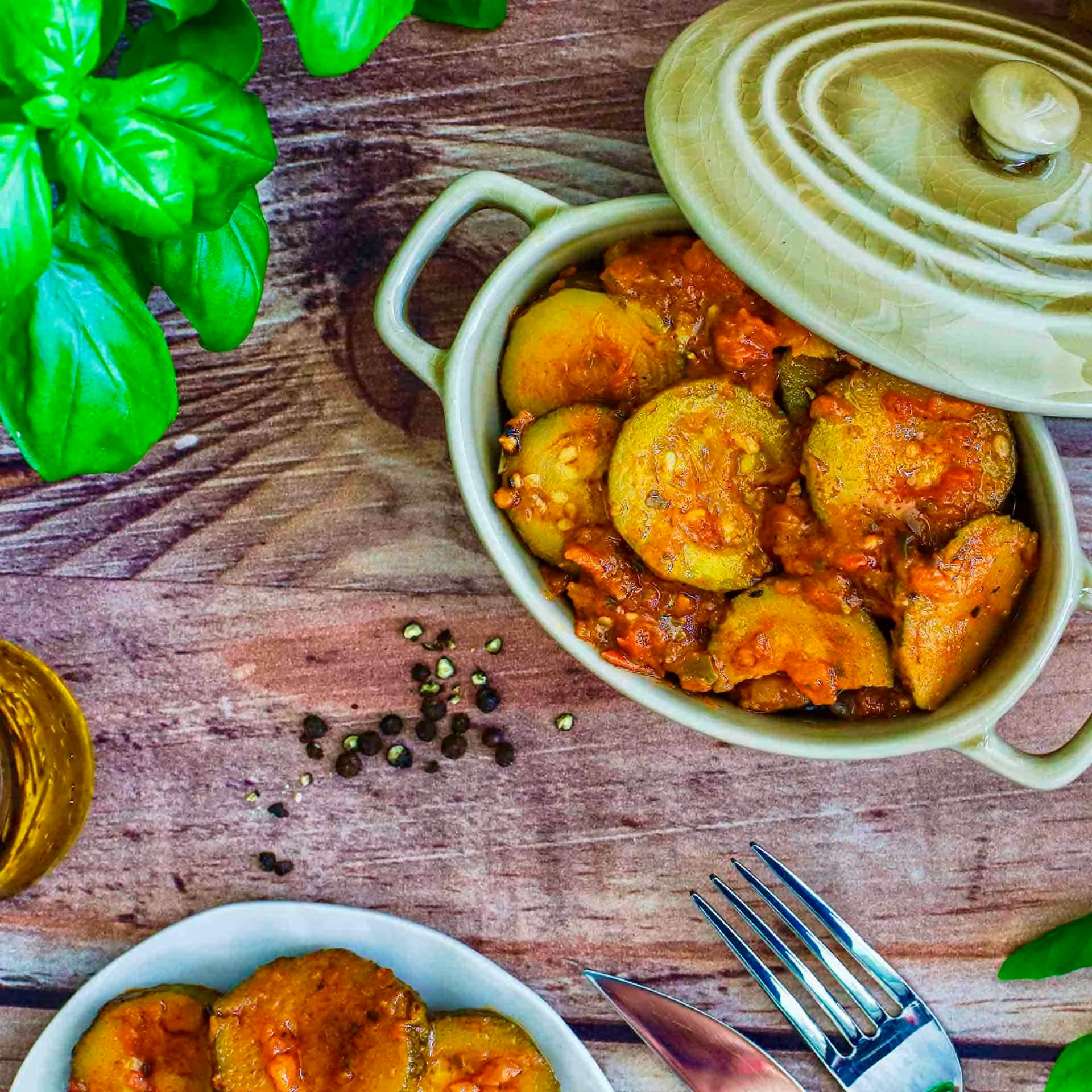 Image représentant Courgettes cuisinées à la Provençale à l'huile d'olive vierge-extra