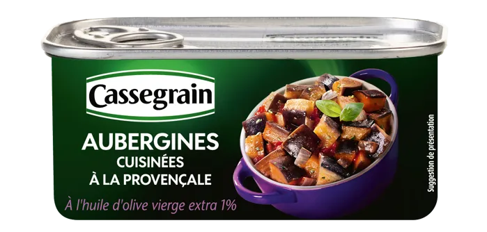 Image représentant Aubergines cuisinées à la Provençale à l'huile d'olive vierge extra 1%